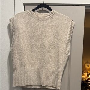 Pull&Bear Cream Knit Sweater Vest